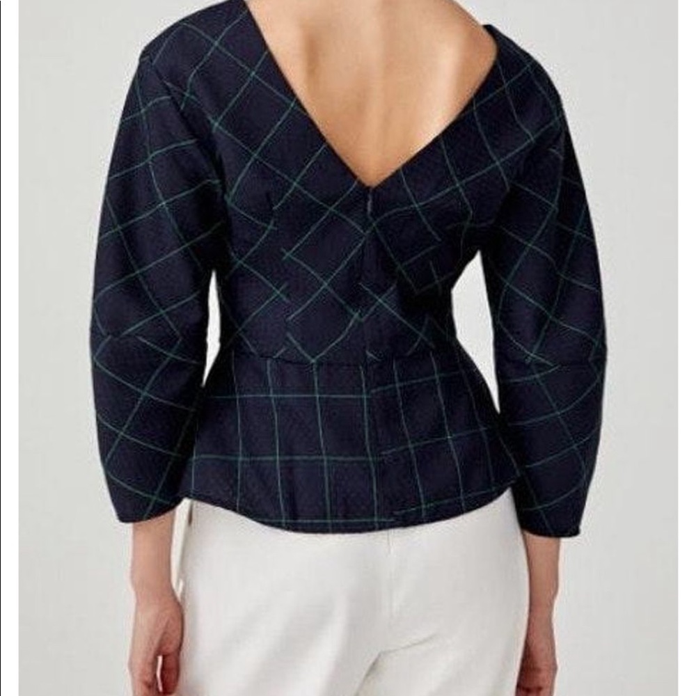 Balloon sleeve peplum top - Picture 2 of 6